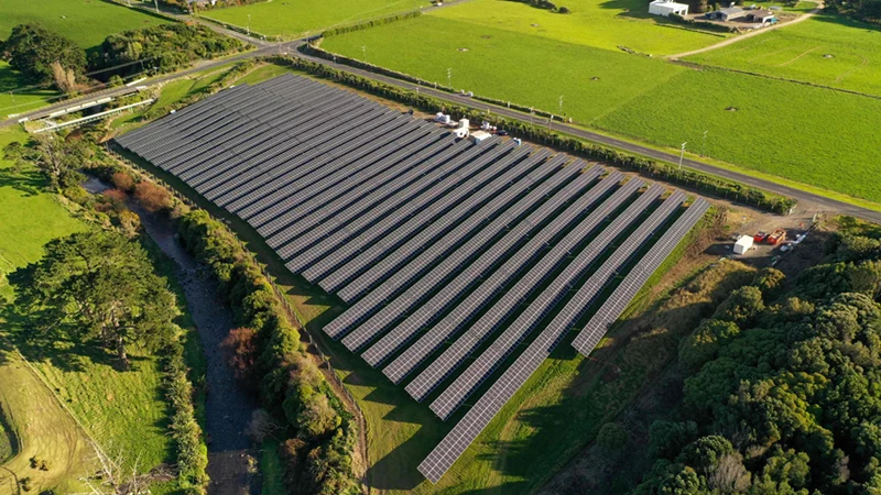 Aerial view of solar farm