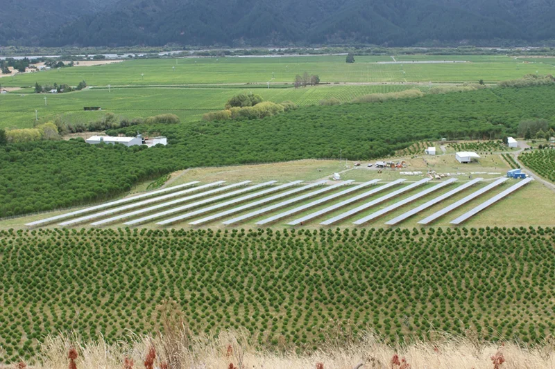 Aerial view of solar installation